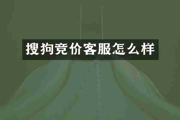 搜狗竞价客服怎么样
