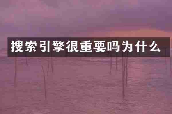 搜索引擎很重要吗为什么