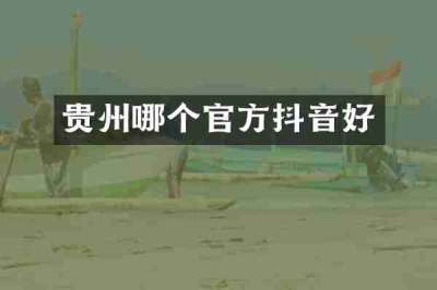 贵州哪个官方抖音好