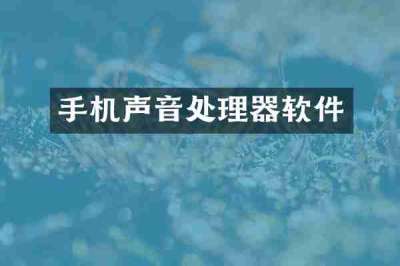 手机声音处理器软件