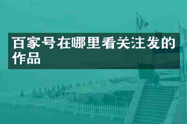 百家号在哪里看关注发的作品