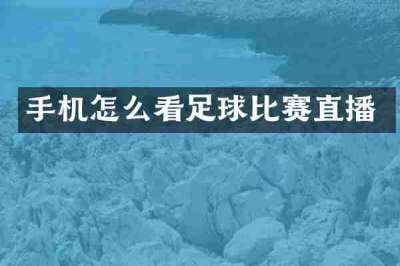 手机怎么看足球比赛直播