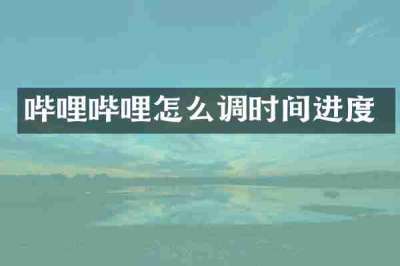 哔哩哔哩怎么调时间进度