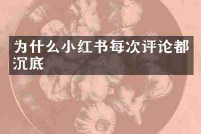 为什么小红书每次评论都沉底