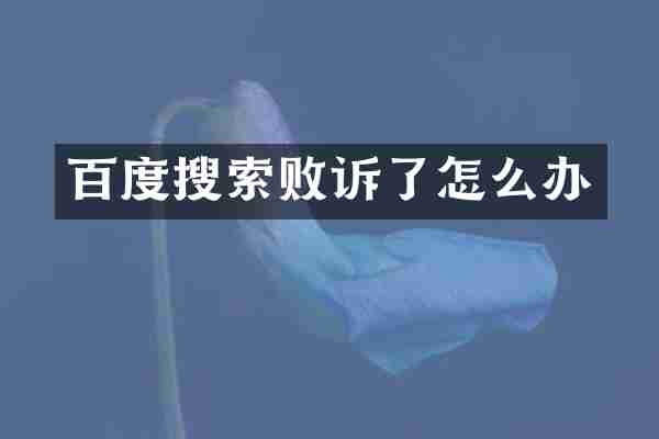 百度搜索败诉了怎么办