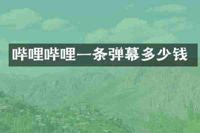 哔哩哔哩一条弹幕多少钱