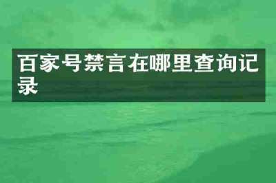 百家号禁言在哪里查询记录