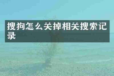 搜狗怎么关掉相关搜索记录