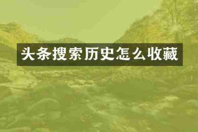 头条搜索历史怎么收藏