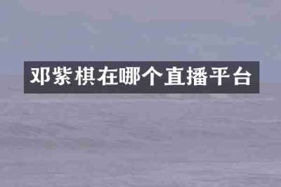 邓紫棋在哪个直播平台