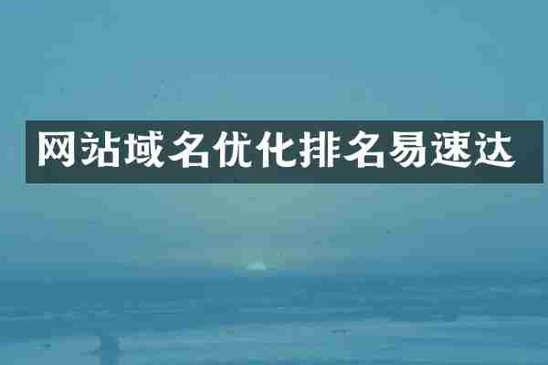 网站域名优化排名易速达