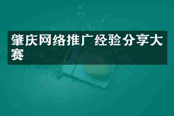肇庆网络推广经验分享大赛