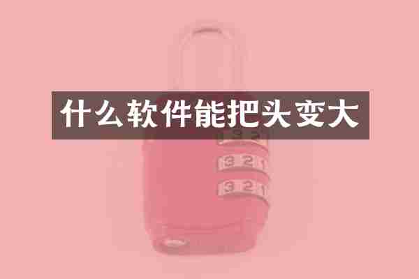 什么软件能把头变大