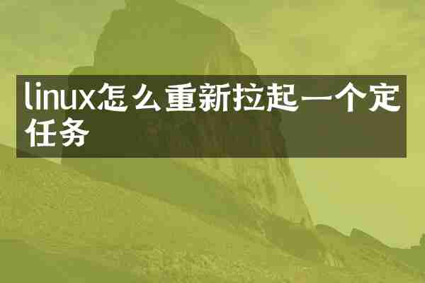 linux怎么重新拉起一个定时任务