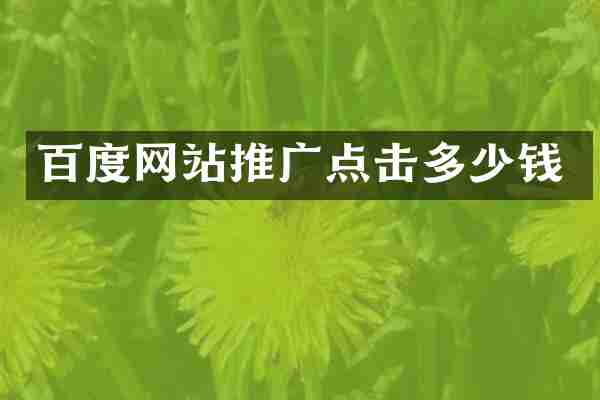 百度网站推广点击多少钱