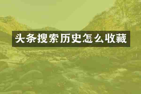 头条搜索历史怎么收藏