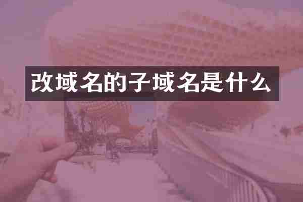 改域名的子域名是什么