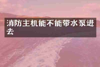 消防主机能不能带水泵进去