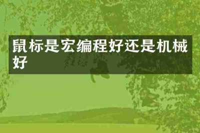 鼠标是宏编程好还是机械好