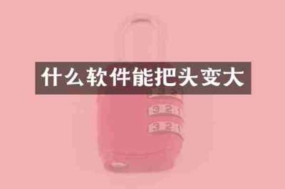什么软件能把头变大