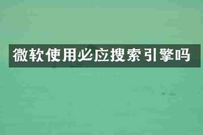 微软使用必应搜索引擎吗