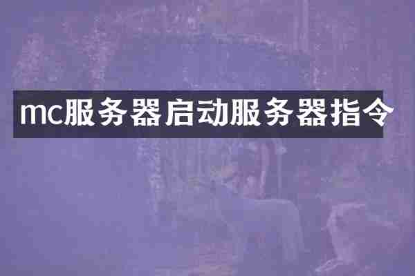 mc服务器启动服务器指令