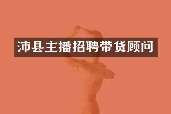 沛县主播招聘带货顾问