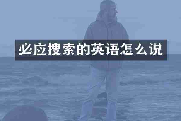 必应搜索的英语怎么说
