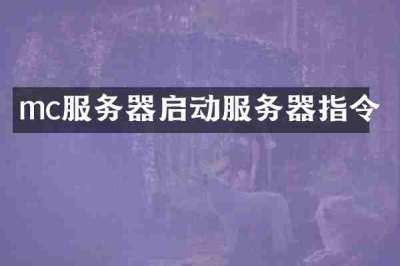 mc服务器启动服务器指令
