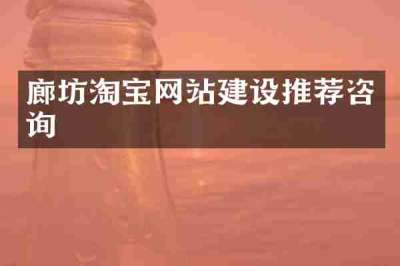 廊坊淘宝网站建设推荐咨询