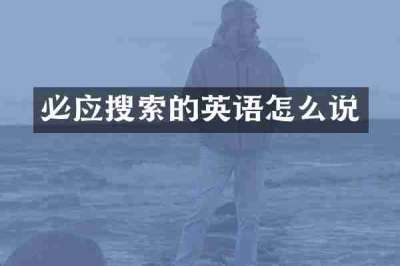 必应搜索的英语怎么说