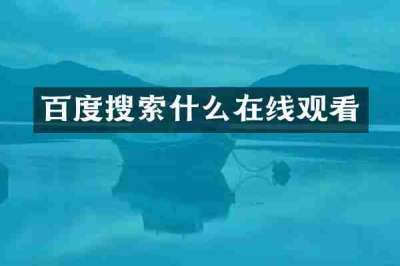 百度搜索什么在线观看