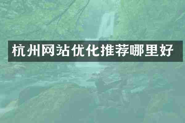 杭州网站优化推荐哪里好