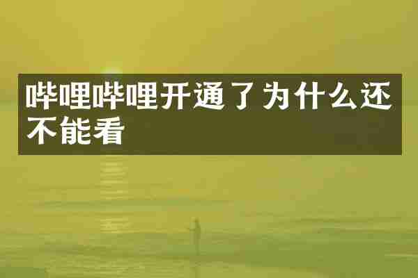 哔哩哔哩开通了为什么还不能看