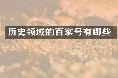历史领域的百家号有哪些