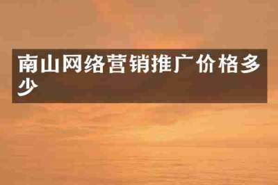 南山网络营销推广价格多少
