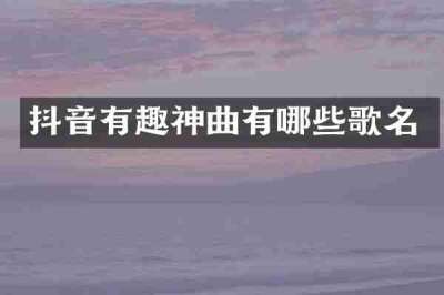 抖音有趣神曲有哪些歌名