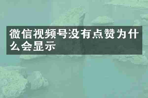 微信视频号没有点赞为什么会显示