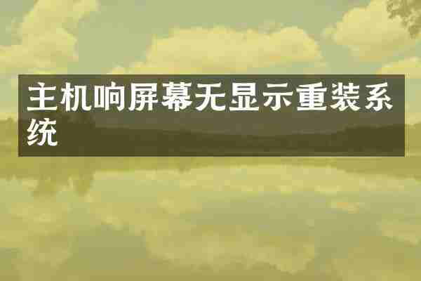 主机响屏幕无显示重装系统