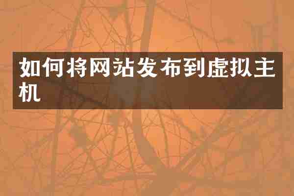 如何将网站发布到虚拟主机