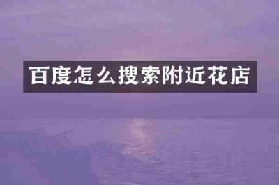 百度怎么搜索附近花店