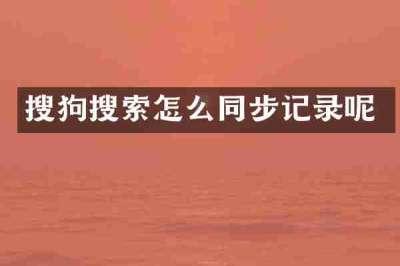 搜狗搜索怎么同步记录呢