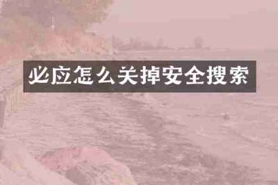 必应怎么关掉安全搜索