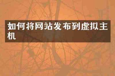 如何将网站发布到虚拟主机