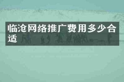 临沧网络推广费用多少合适