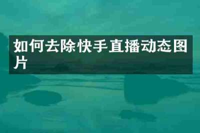 如何去除快手直播动态图片