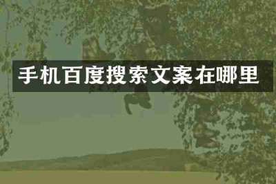 手机百度搜索文案在哪里