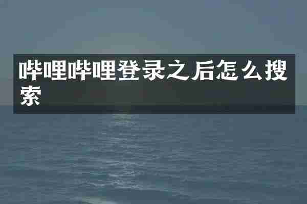 哔哩哔哩登录之后怎么搜索
