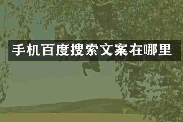 手机百度搜索文案在哪里