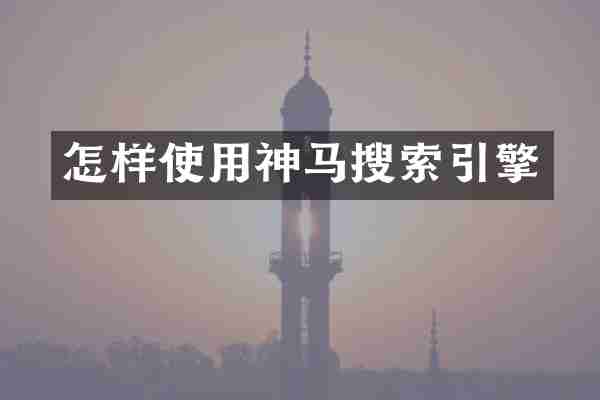 怎样使用神马搜索引擎